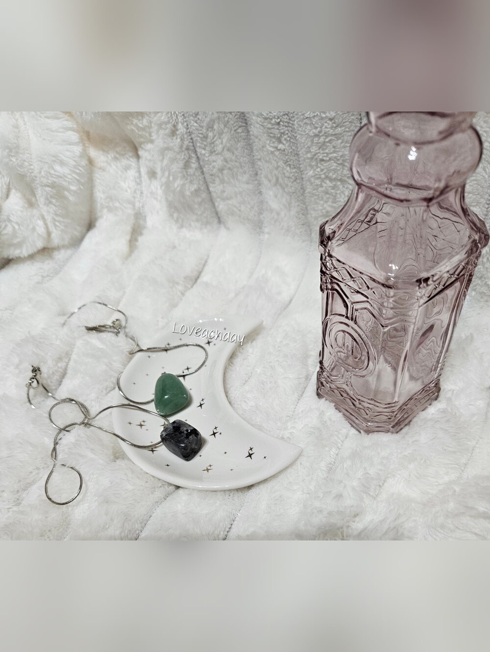 ☆ Green and Gray Stone Necklaces